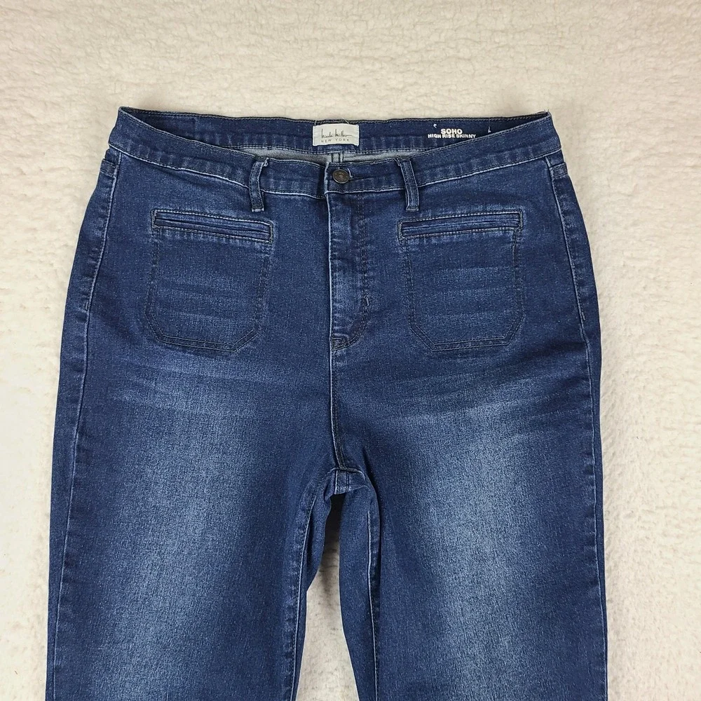 Nicole Miller Jeans Womens 16 Blue SOHO High Rise Skinny Dark Wash Denim